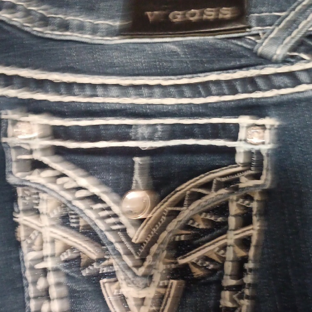 Guess Blue Jeans with Intricate Embroidery